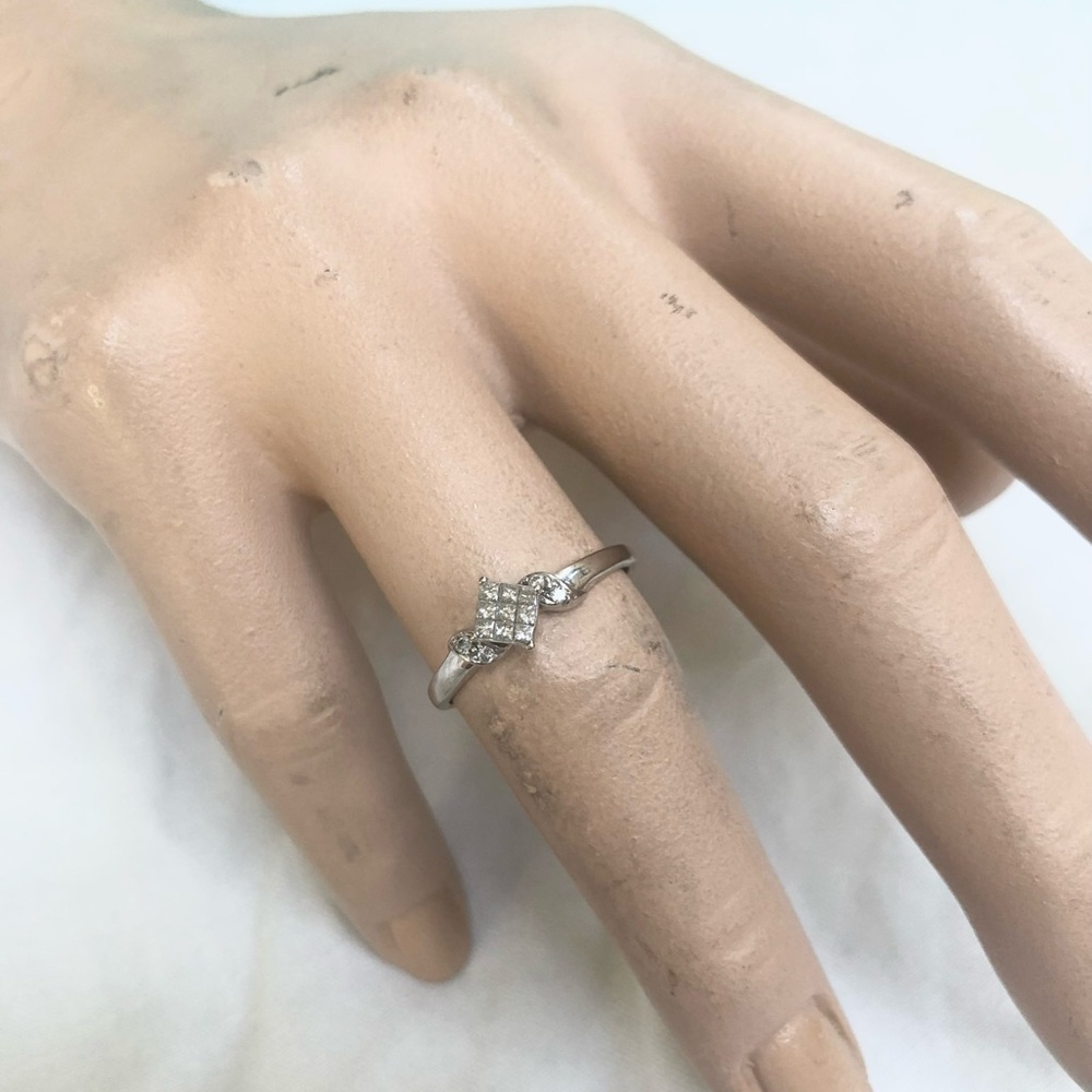 🔴🆑Authentic 💯% Real 14k White Gold Ring With Natural Diamonds🆑🔴 - Picture 7 of 8
